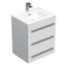 Kúpeľňová skrinka s umývadlom Naturel Cube Way 60x76,5x46 cm biely lesk CUBE46603BIMOD