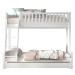 Biela poschodová detská posteľ z borovicového dreva s úložným priestorom 140x200/90x200 cm SCOTT