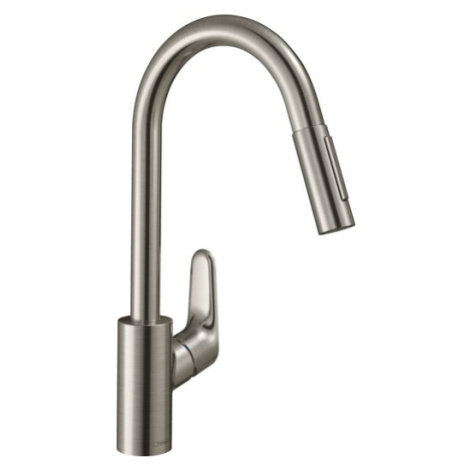 Drezová batéria Hansgrohe Focus M41 s vyťahovacou spŕškou, 2 prúdy vzhľad nerezu 31815800