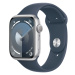 APPLE WATCH SERIES 9 GPS 45MM SILVER ALUMINIUM CASE WITH STORM BLUE SPORT BAND - S/M, MR9D3QC/A