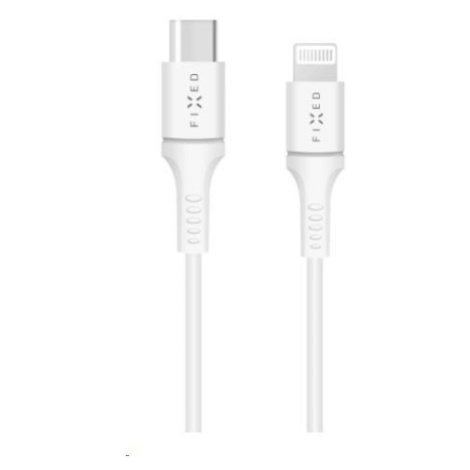 FIXED dátový a nabíjací kábel, USB-C -> Lightning (MFI), podpora PD, 60 W, dĺžka 2 m, biela
