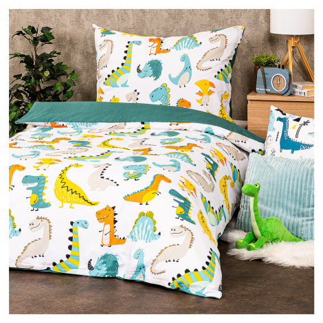 4Home Detské bavlnené obliečky Little dino, 140 x 200 cm, 70 x 90 cm