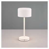 Nabíjacia stolová lampa Jeff LED, matná biela, výška 30 cm, kov