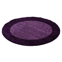 Kusový koberec Life Shaggy 1503 lila kruh  - 200x200 (průměr) kruh cm Ayyildiz koberce