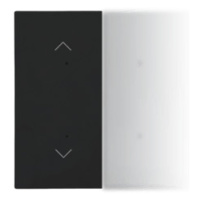 Splitted in half rocker with roller blind pictogram for electronic products; black matt