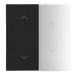 Splitted in half rocker with roller blind pictogram for electronic products; black matt