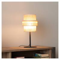 Stolná lampa Calisto, juta, prírodná hnedá, výška 38 cm