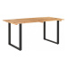 Jedálenský stôl masívne drevo / oceľ Dekorhome 160x80x75 cm,Jedálenský stôl masívne drevo / oceľ