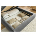 Sivá čalúnená dvojlôžková posteľ s úložným priestorom s roštom 160x200 cm Vernon – Bobochic Pari