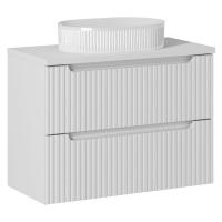 Závěsná skříňka Nova White I s deskou a umyvadlem 80 cm bílá