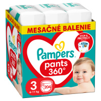 PAMPERS Pants Nohavičky plienkové jednorázové 3 (6-11 kg) - mesačná zásoba 204 ks