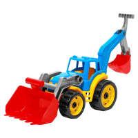 Traktor modrý s 2 lyžicami