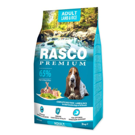 Krmivo Rasco Premium Adult jahňacie s ryžou 3kg