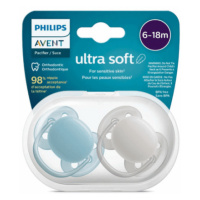 AVENT Cumlík ultra soft premium modrá/sivá 6 - 18 m chlapec 2 ks