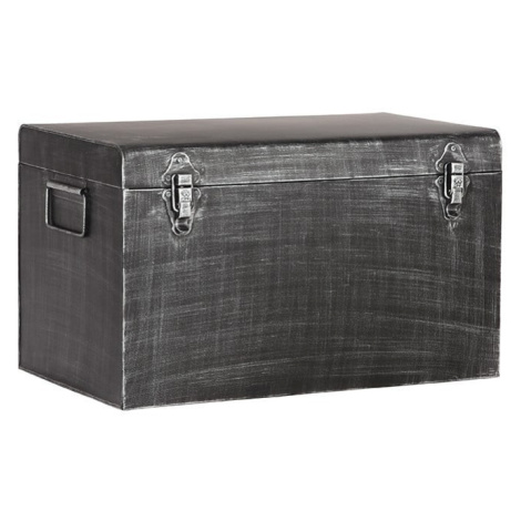 Čierny kovový úložný box LABEL51, dĺžka 60 cm