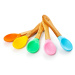 Klarstein Súprava 5 kusov detských lyžičiek, rukoväť: bambus, koniec lyžičky: farebný silikón