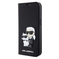 Karl Lagerfeld PU Saffiano Karl and Choupette NFT Book Puzdro pre iPhone 14 Black