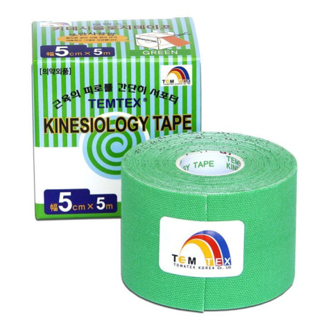 TEMTEX KINESOLOGY TAPE tejpovacia páska, 5cmx5m, zelená 1ks