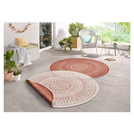 Kusový koberec Twin-Wendeteppiche 103102 creme terra kruh – na ven i na doma - 100x100 (průměr) 
