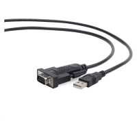 Kabel Cablexpert adapter USB-serial 1,5m 9 pin (com), černý