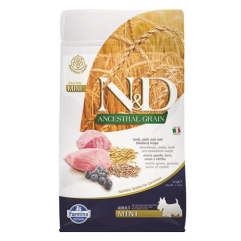 Farmina N&D dog AG adult mini, lamb, spelt, oats & blueberry 0,8kg