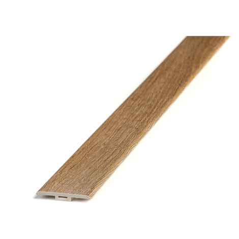 Podlahová přechodová lišta T-LINE Victoria 1,2 m, 1200x35 mm, hnědá, Egibi