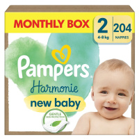 PAMPERS Plienky jednorázové Harmonie Baby veľ. 2, 204 ks, 4kg-8kg