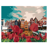 Diamantové maľovanie - TULIPÁNY V AMSTERDAME Rámovanie: vypnuté plátno na rám, Rozmer: 40x50 cm