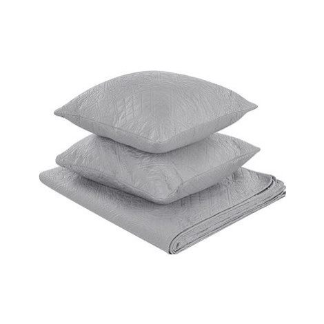 Sada embosovanej prikrývky na posteľ s vankúšmi 200 × 220 cm sivá ALAMUT, 313423