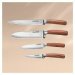 Klarstein Kaito, súprava damaškových nožov, 4-dielna, extra ostrá, rukoväte z ružového dreva