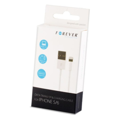 FOREVER Apple iPhone 5/6 lightning USB kábel biely