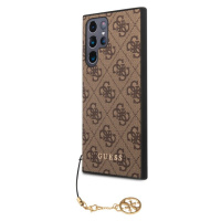 Guess 4G Charms Zadný Kryt pre Samsung Galaxy S23 Ultra Brown