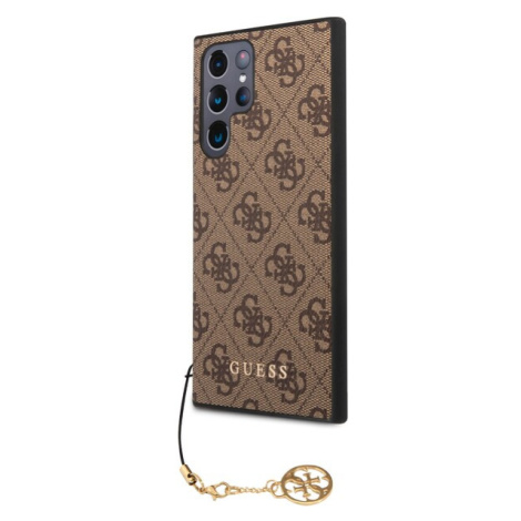 Guess 4G Charms Zadný Kryt pre Samsung Galaxy S23 Ultra Brown