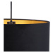 Závesná lampa s velúrovým tienidlom čierna so zlatou 40 cm - Combi