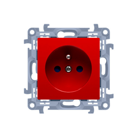 Zásuvka 2P+T/16A/250V clonky (SS) červená SIMON10 (simon)