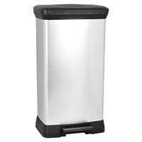 Kôš Curver® PEDAL BIN, 50L, 29x39x73 cm, čierny/strieborný, na odpadky