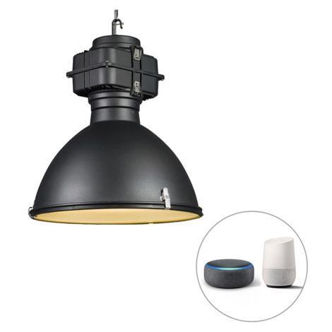 Inteligentná priemyselná závesná lampa čierna 53 cm vrátane A60 Wifi - Sicko QAZQA