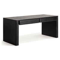 Estila Luxusný moderný čierny písací stôl Alaric s dvomi zásuvkami z masívneho mangového dreva 1
