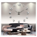 3D Nalepovacie hodiny Diy Clock 1-12, Silver 80-130cm