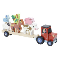 Drevená nasadzovačka - traktor so zvieratkami