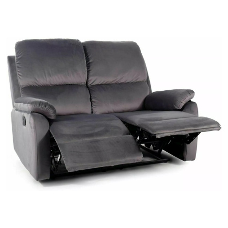 Polohovacia dvojmiestna pohovka Spencer Velvet 136 cm sivá Signal