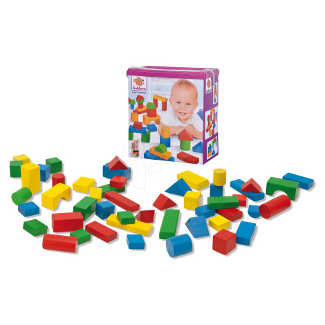 Drevené kocky farebné Coloured Wooden Blocks XL Baby Eichhorn extra veľké 50 kusov veľkosť 40 mm