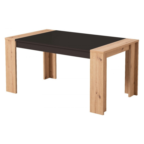 Jedálenský stôl embra - dub artisan/biely lesk