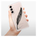 Odolné silikónové puzdro iSaprio - Writing By Feather - black - Samsung Galaxy S22+ 5G