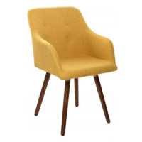 Estila Retro žltá stolička Scandinavia s drevenými nohami 85cm