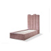 Ružová čalúnená jednolôžková posteľ s úložným priestorom s roštom 90x200 cm Dreamy Aurora – Miuf