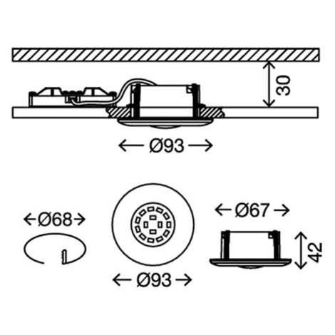 LED vstavané bodové svietidlo Attach One, biele, IP65 Briloner