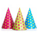 Párty čiapočky farebné s bodkami 6 ks 16 cm - PartyDeco