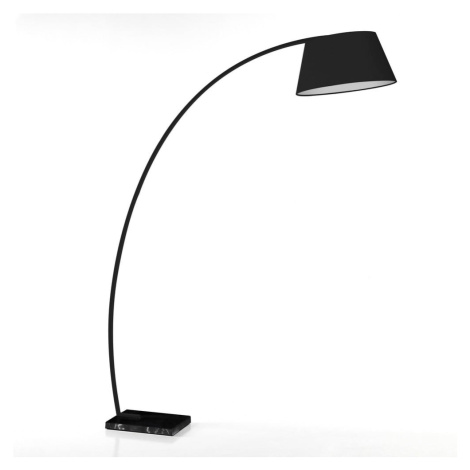 Čierna stojacia lampa s textilným tienidlom (výška  205 cm) Yet – Tomasucci