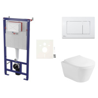 Cenovo zvýhodnený závesný WC set SAT do ľahkých stien / predstenová montáž + WC Glacera Ava SIKO